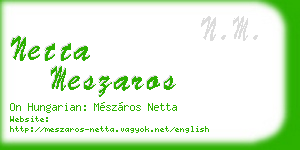 netta meszaros business card